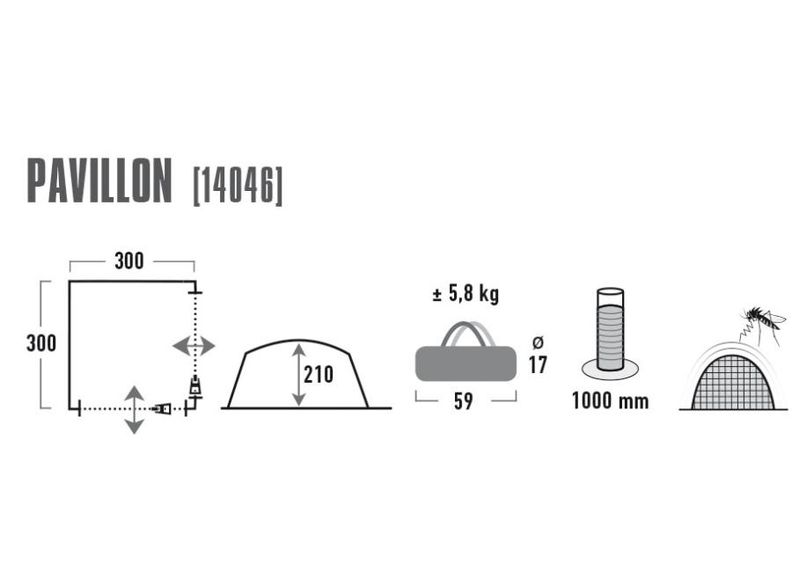 Pavilion pavillon 3x3 helehall/tumehall High Peak suurendatud