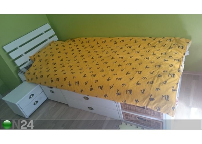 Peatsiga voodi Lunia 90x200 cm suurendatud