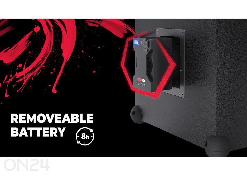 Peokõlar Sharp SUMOBOX Pro, 200W RMS, IPX4, must suurendatud