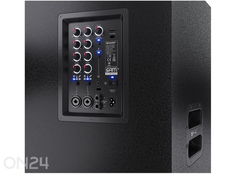 Peokõlar Sharp SUMOBOX Pro, 200W RMS, IPX4, must suurendatud