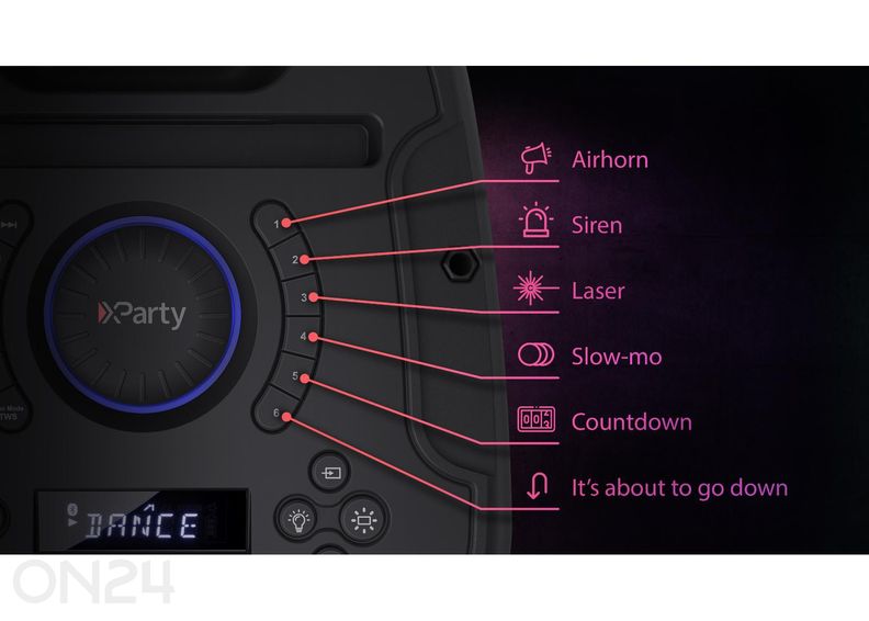 Peokõlar Sharp XParty Street Beat, Bluetooth, IPX4, must suurendatud