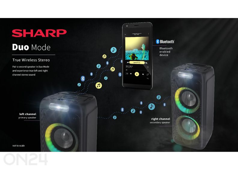 Peokõlar Sharp XParty Street Beat, Bluetooth, IPX4, must suurendatud