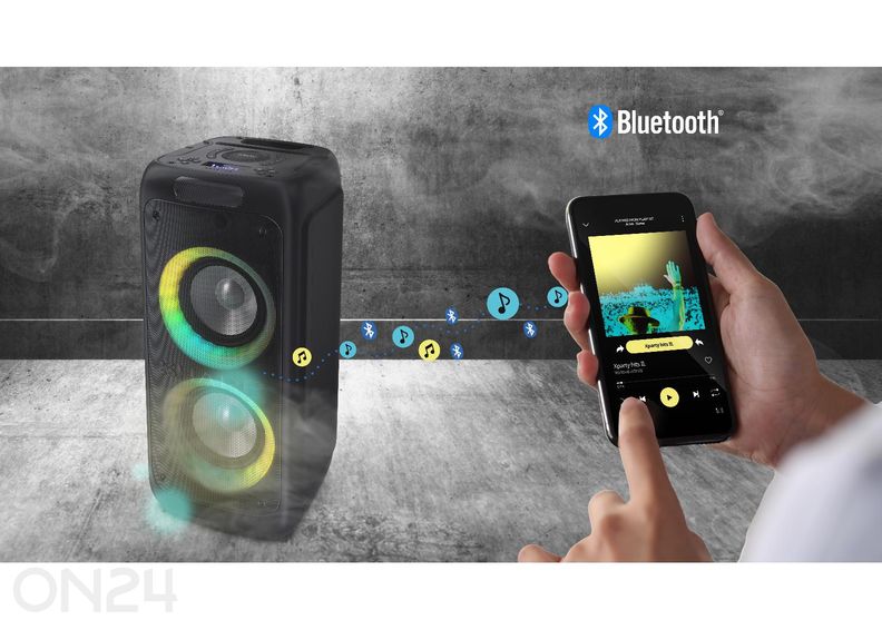 Peokõlar Sharp XParty Street Beat, Bluetooth, IPX4, must suurendatud