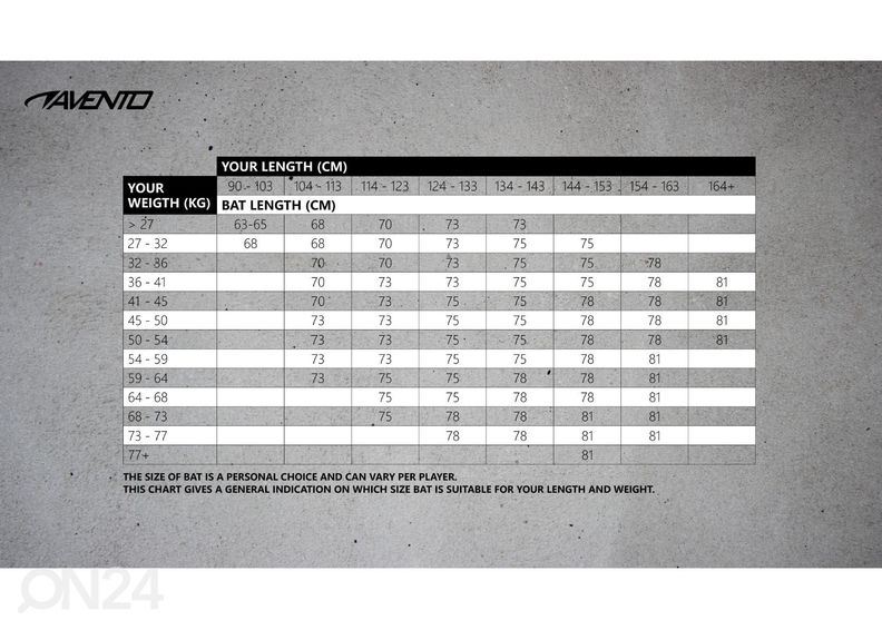 Pesapalli kurikas alumiinium 68 cm Avento suurendatud