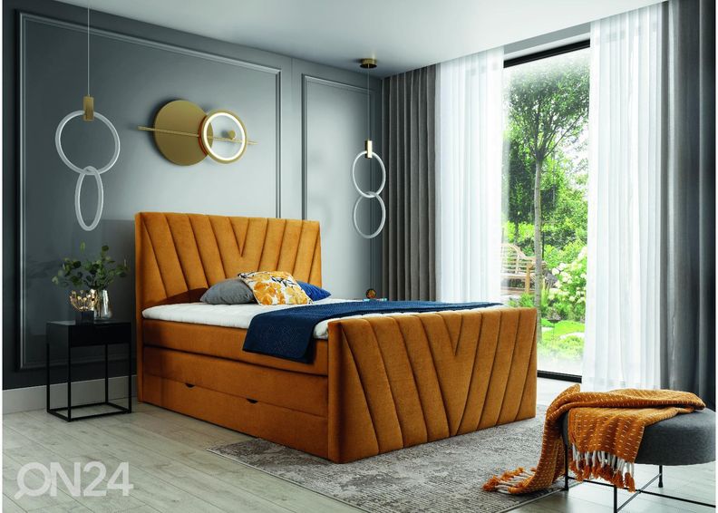 Pesukastiga kontinentaalvoodi 140x200 cm suurendatud