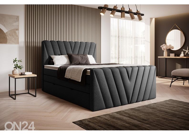 Pesukastiga kontinentaalvoodi 140x200 cm suurendatud