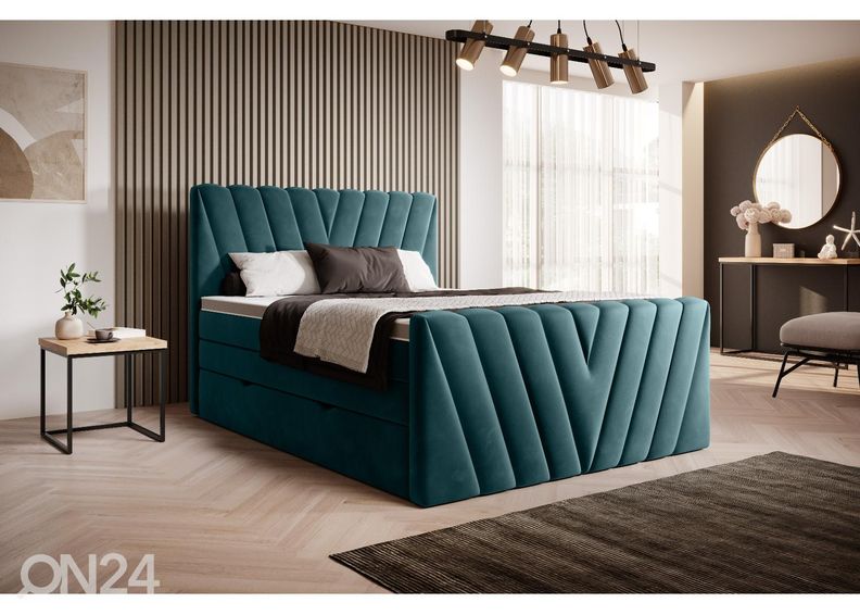 Pesukastiga kontinentaalvoodi 160x200 cm suurendatud