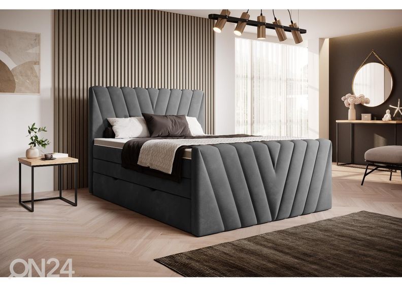 Pesukastiga kontinentaalvoodi 160x200 cm suurendatud