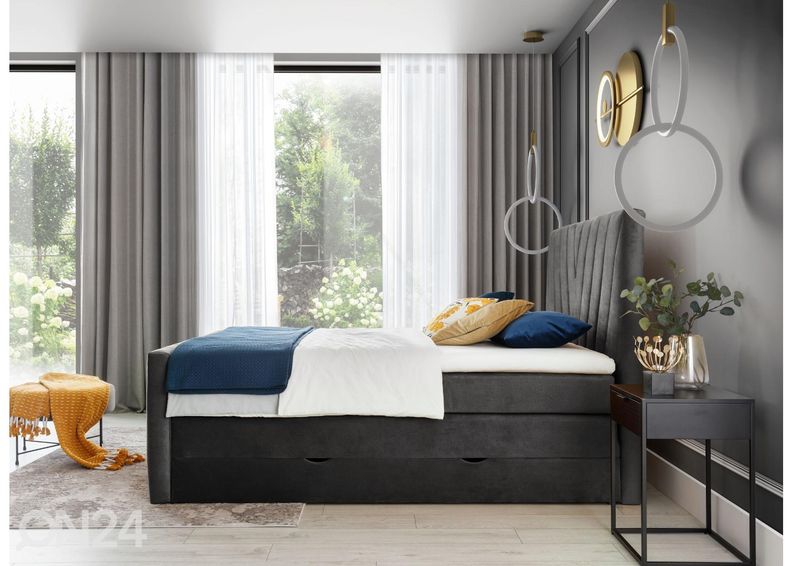 Pesukastiga kontinentaalvoodi 160x200 cm suurendatud