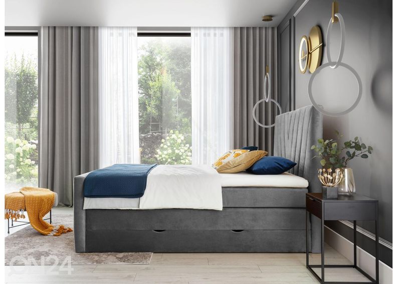 Pesukastiga kontinentaalvoodi 160x200 cm suurendatud