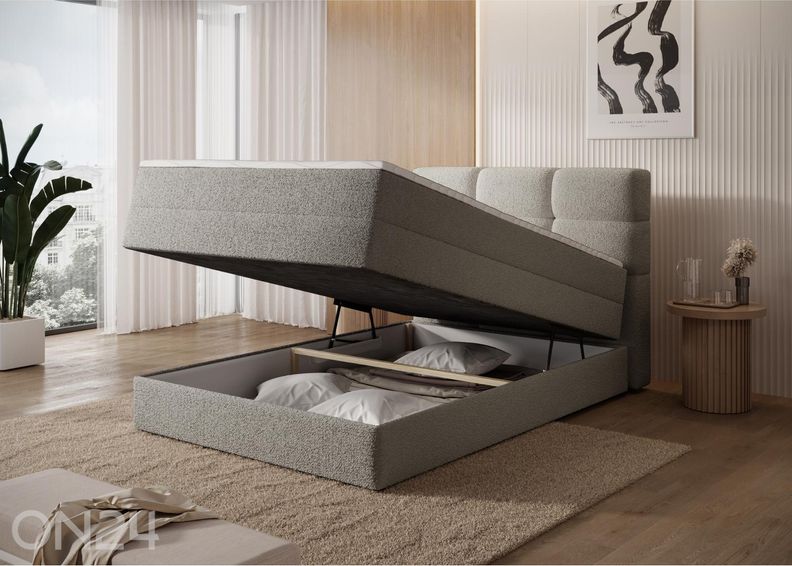 Pesukastiga kontinentaalvoodi Kasped 140x200 cm suurendatud