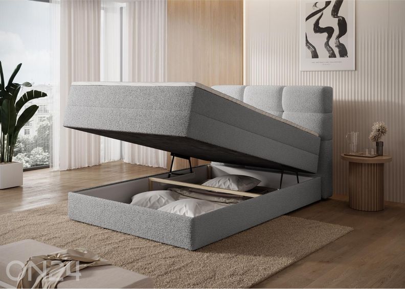 Pesukastiga kontinentaalvoodi Kasped 140x200 cm suurendatud