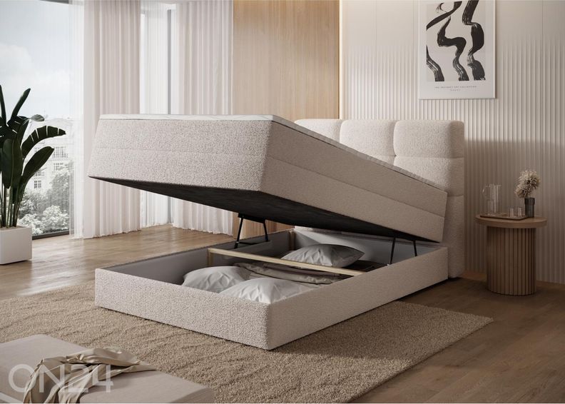 Pesukastiga kontinentaalvoodi Kasped 140x200 cm suurendatud