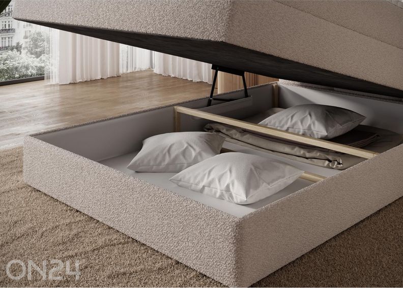 Pesukastiga kontinentaalvoodi Kasped 140x200 cm suurendatud