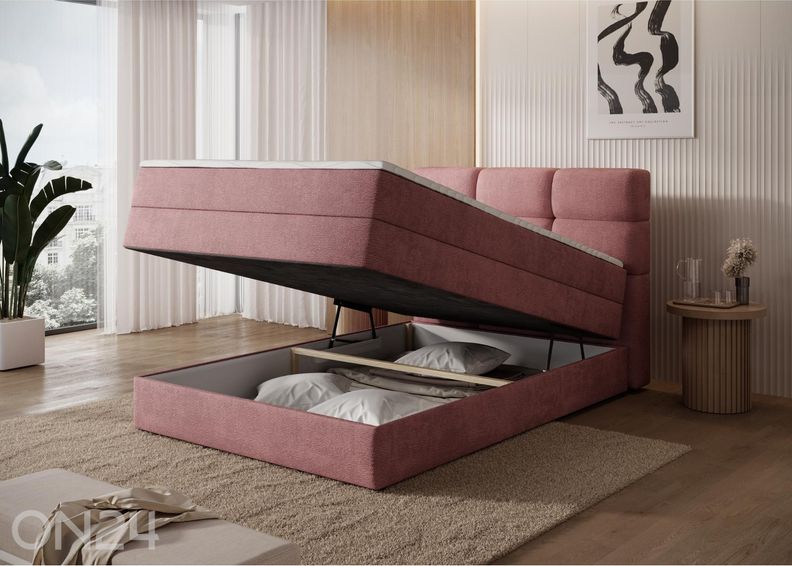 Pesukastiga kontinentaalvoodi Kasped 140x200 cm suurendatud