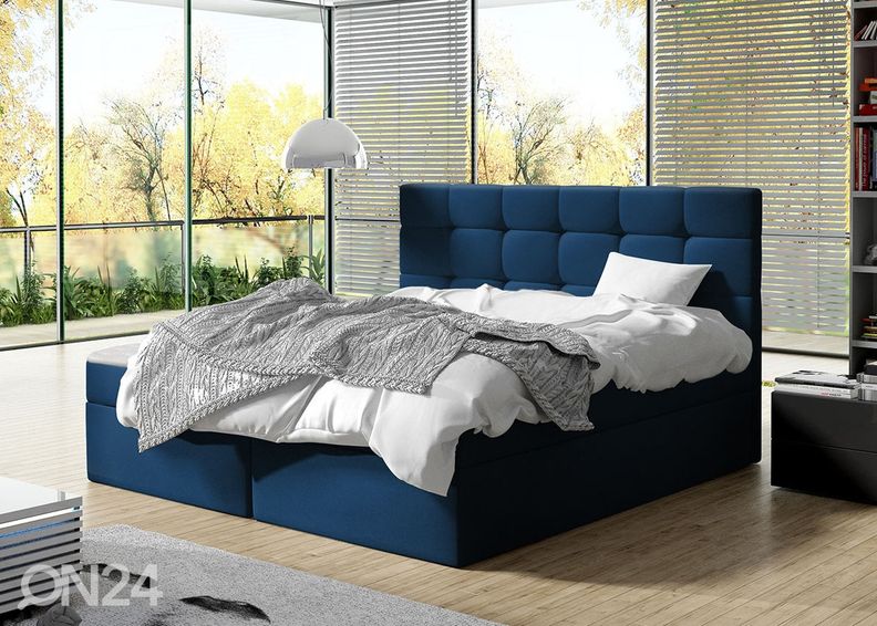 Pesukastiga kontinentaalvoodi Luanda 160x200 cm suurendatud