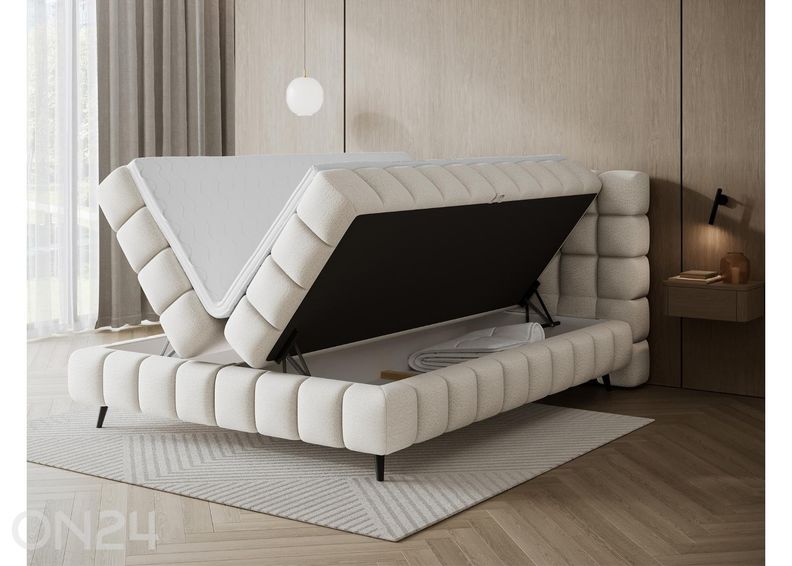 Pesukastiga kontinentaalvoodi Sabeno 160x200 cm suurendatud