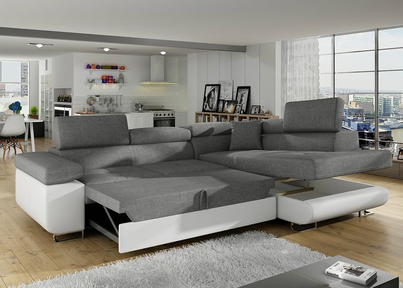 Pesukastiga nurgadiivanvoodi suurendatud