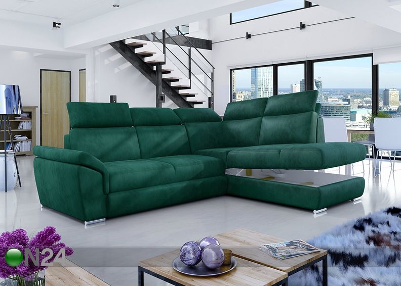 Pesukastiga nurgadiivanvoodi suurendatud