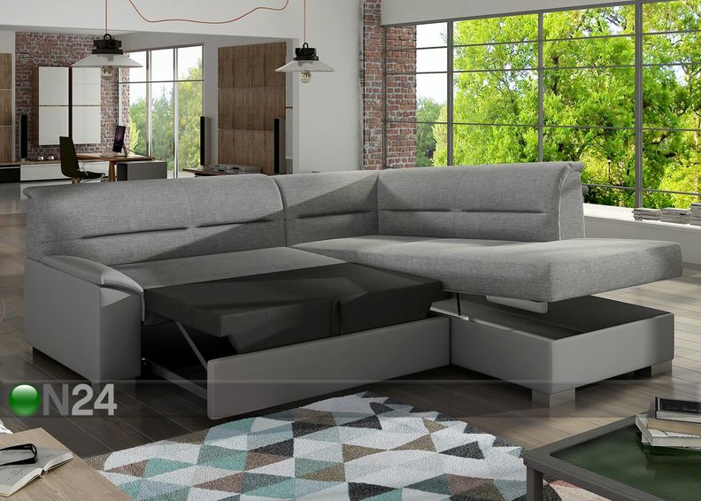 Pesukastiga nurgadiivanvoodi suurendatud