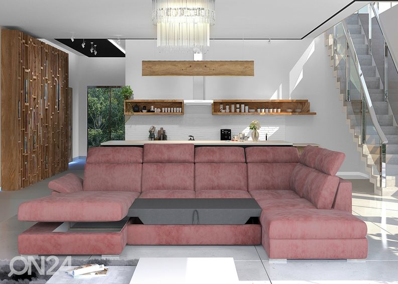 Pesukastiga nurgadiivanvoodi suurendatud