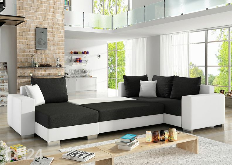 Pesukastiga nurgadiivanvoodi suurendatud