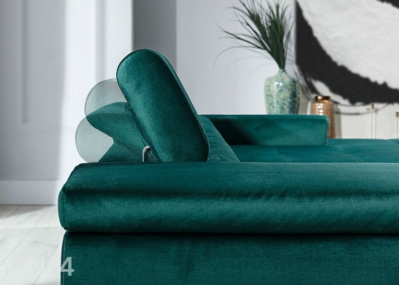 Pesukastiga nurgadiivanvoodi suurendatud