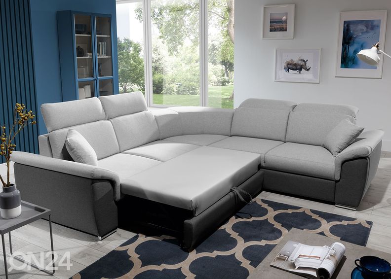 Pesukastiga nurgadiivanvoodi suurendatud