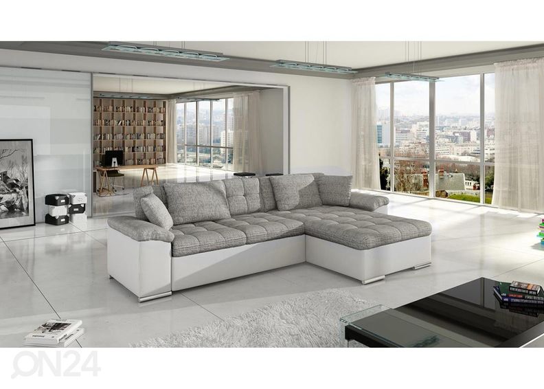 Pesukastiga nurgadiivanvoodi suurendatud