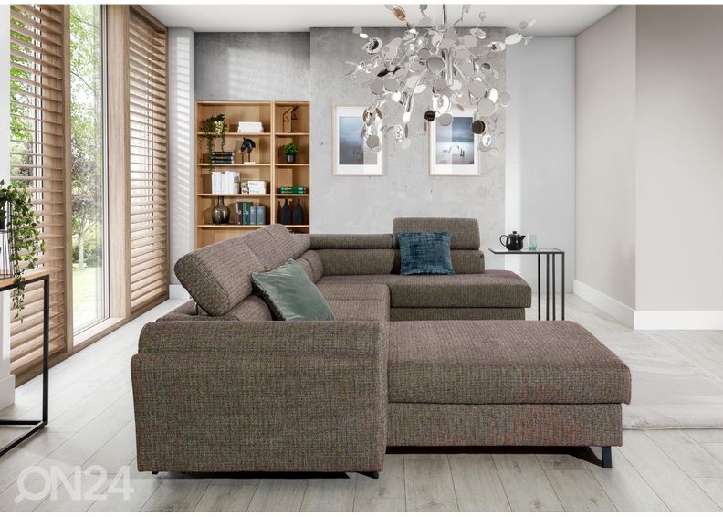 Pesukastiga nurgadiivanvoodi suurendatud