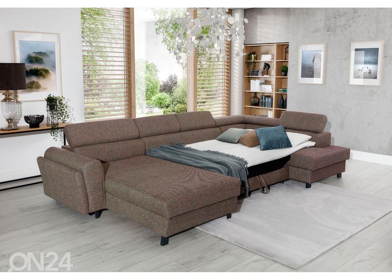 Pesukastiga nurgadiivanvoodi suurendatud