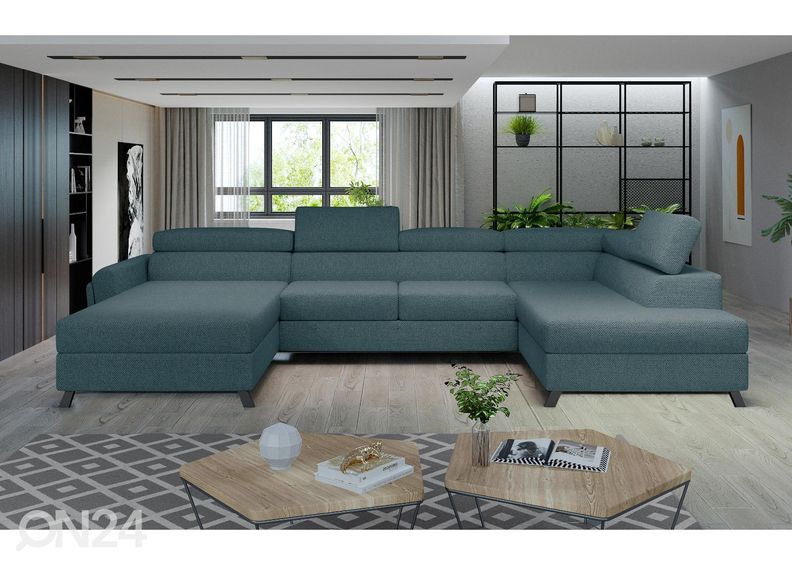 Pesukastiga nurgadiivanvoodi suurendatud