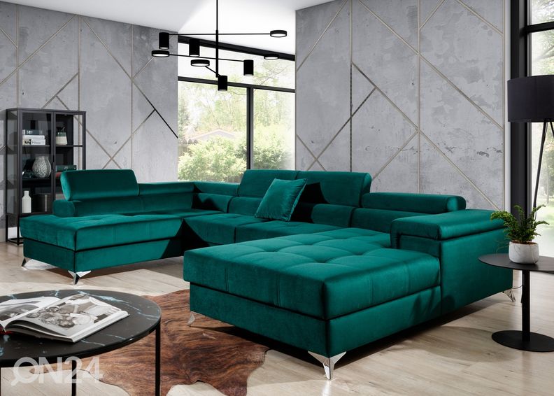 Pesukastiga nurgadiivanvoodi suurendatud