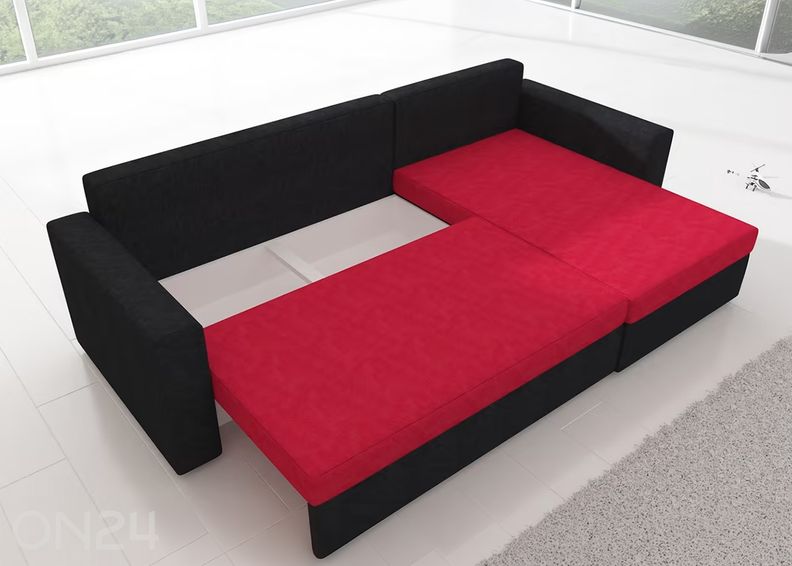 Pesukastiga nurgadiivanvoodi suurendatud