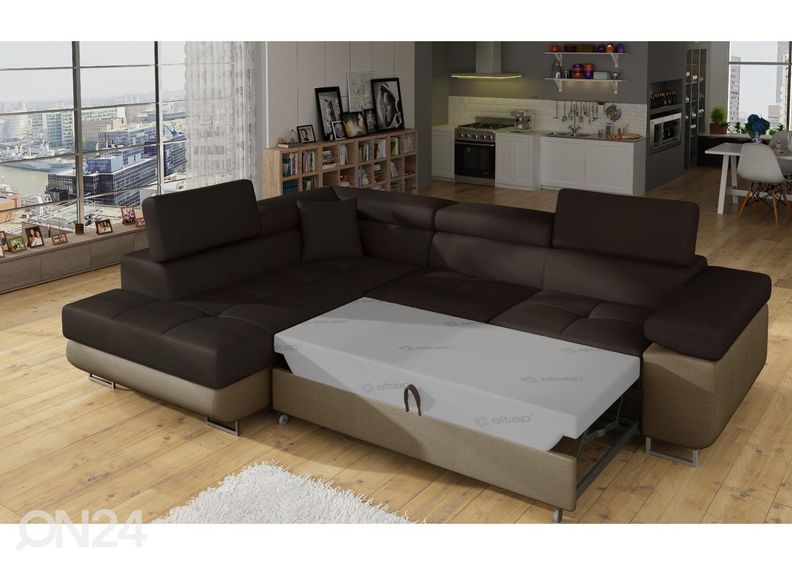 Pesukastiga nurgadiivanvoodi Bremen suurendatud