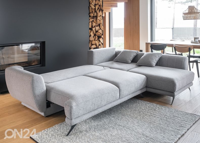 Pesukastiga nurgadiivanvoodi Larde suurendatud