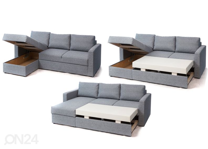 Pesukastiga nurgadiivanvoodi Mia suurendatud