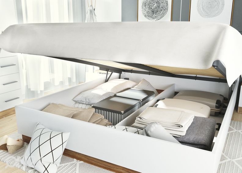 Pesukastiga voodi 180x200 cm + valgustus suurendatud