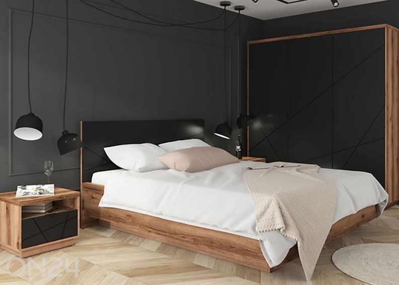 Pesukastiga voodi Forn 160x200 cm suurendatud