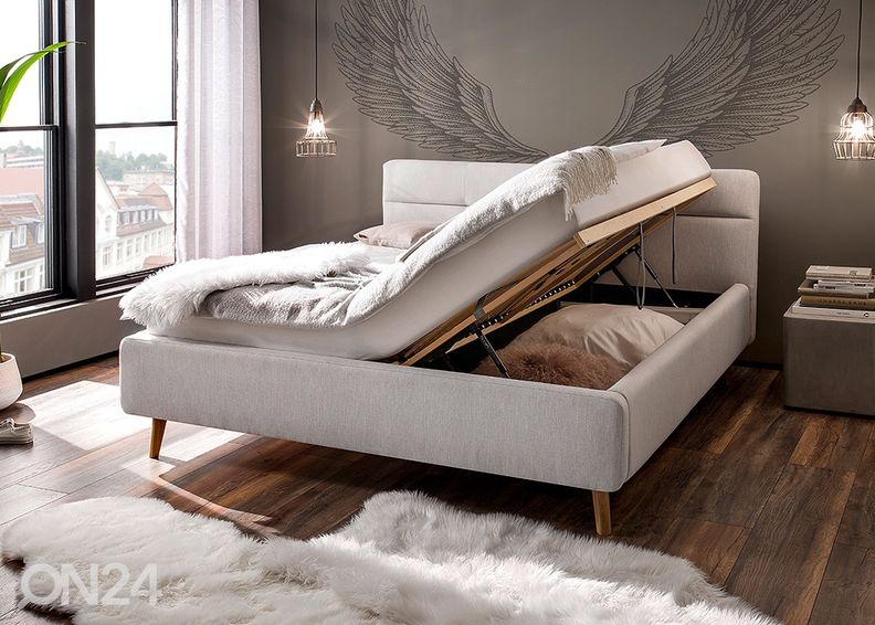 Pesukastiga voodi Lotte 160x200 cm suurendatud