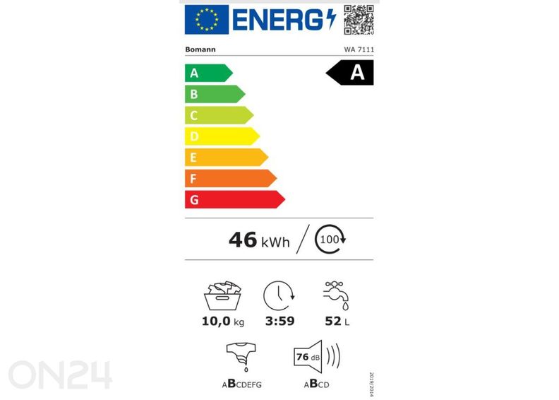 Pesumasin Bomann WA7111 suurendatud