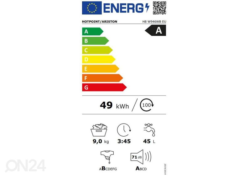 Pesumasin Hotpoint H8W946WBEU suurendatud