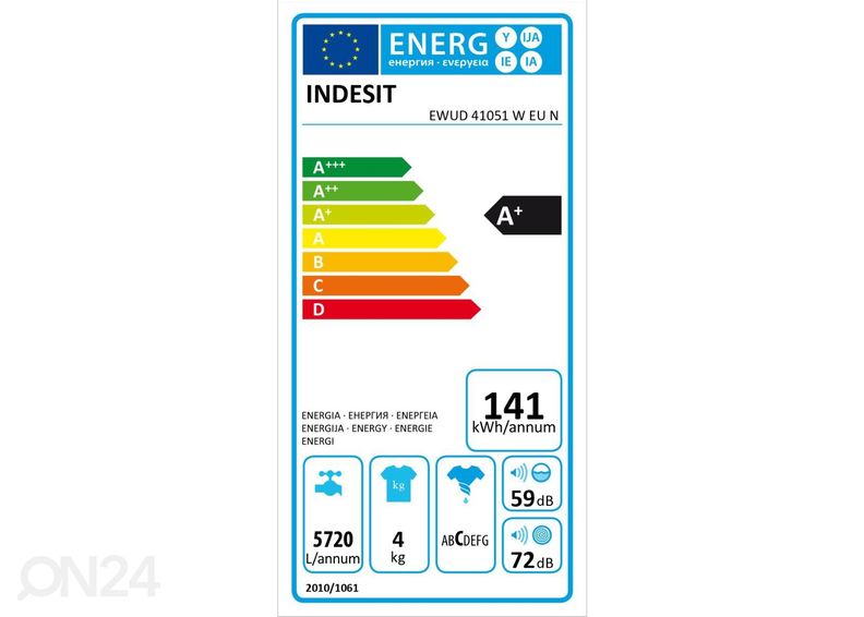 Pesumasin Indesit EWUD41051WEUN suurendatud