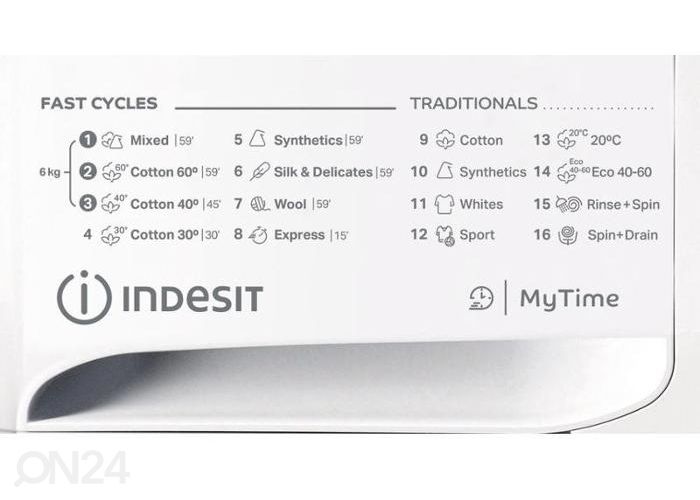 Pesumasin Indesit MTWSE61252WKEE suurendatud