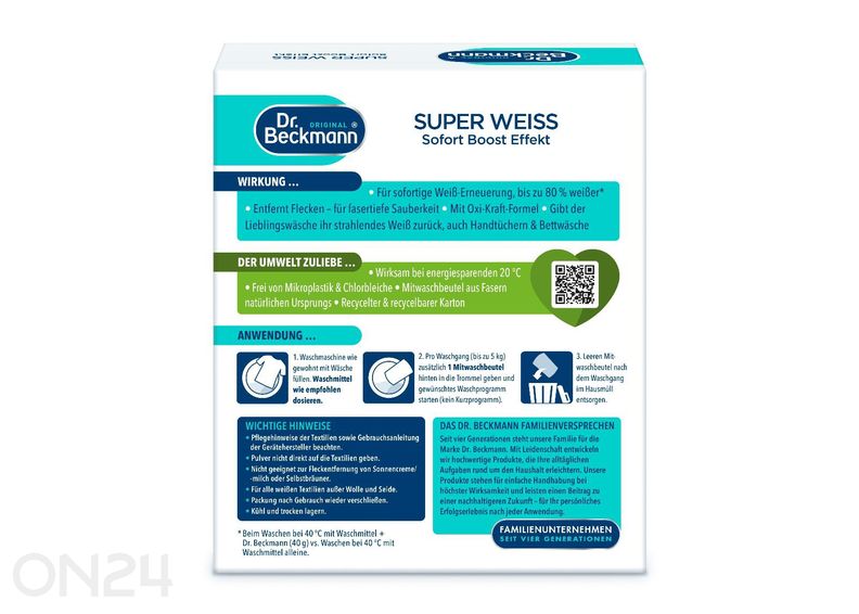 Pesuvalgendi Super White Dr.Beckmann 2 tk suurendatud