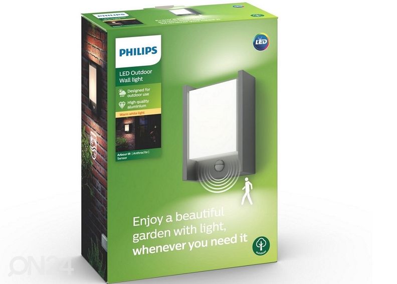 Philips Arbour seinavalgusti liikumisandusriga 1x6 W 600lm 2700K suurendatud