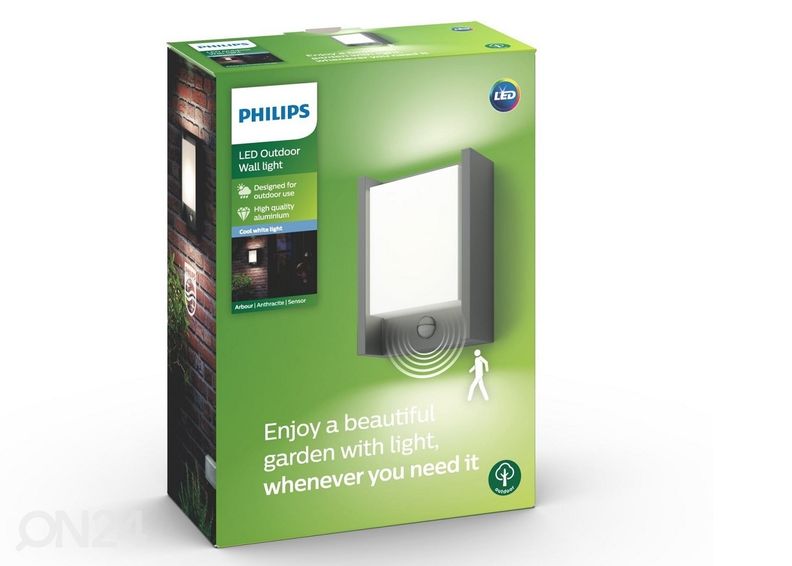 Philips Arbour seinavalgusti liikumisandusriga 1x6 W 600lm 4000K suurendatud