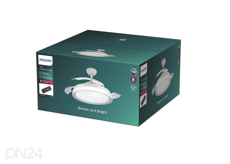 Philips Bliss SSW ventilaatoriga lamp valge-kuld suurendatud