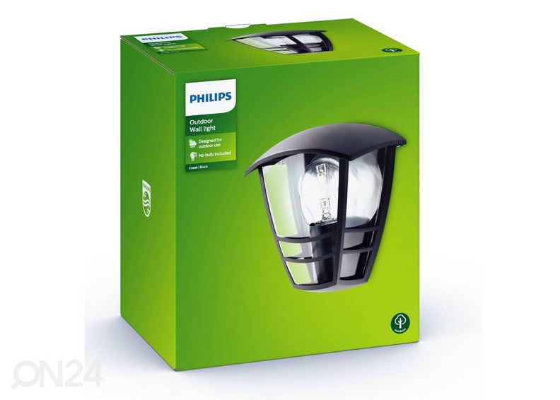 Philips Creek seinalatern E27 must suurendatud