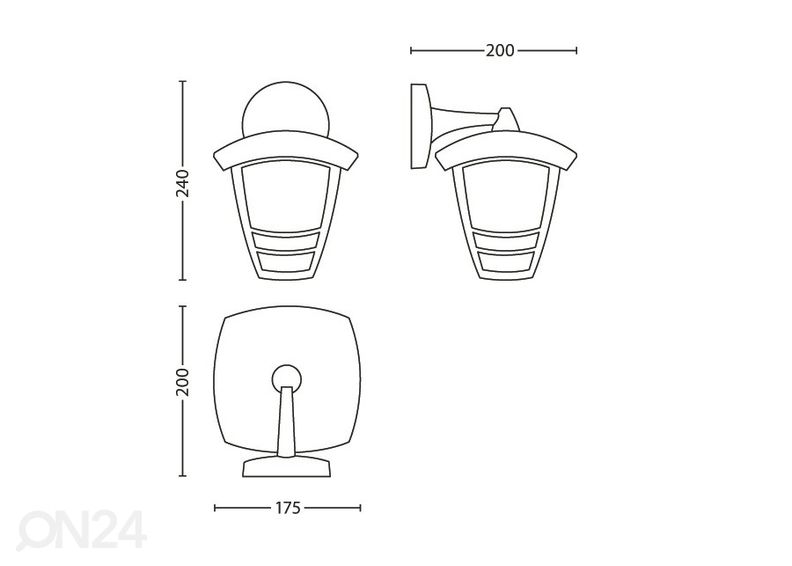 Philips Creek seinalatern E27 valge suurendatud